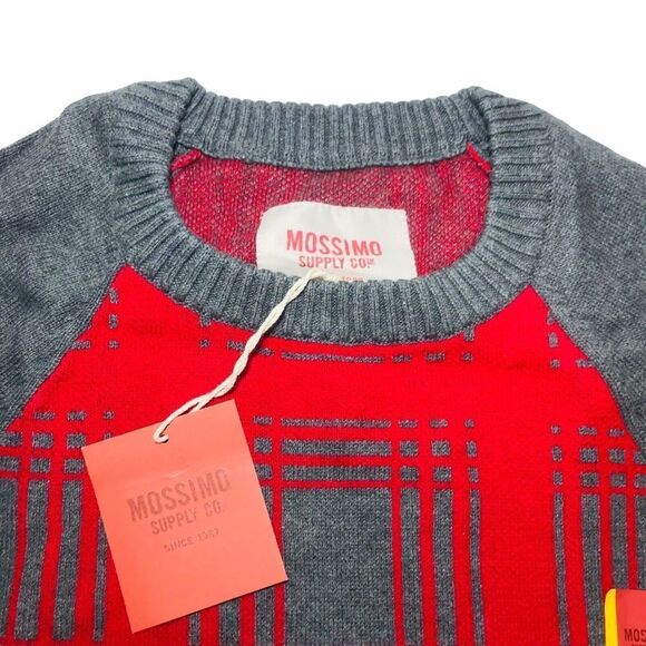 Mossimo Supply Co Sweater Men’s Size S Red Gray Cotton - Picture 4 of 11